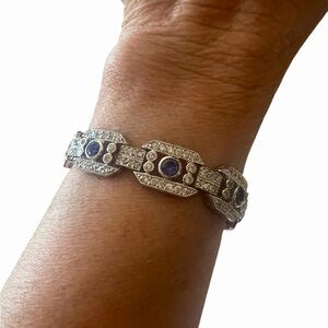 Elegant Sterling Silver and Blue Look of Tanzanite Bracelet